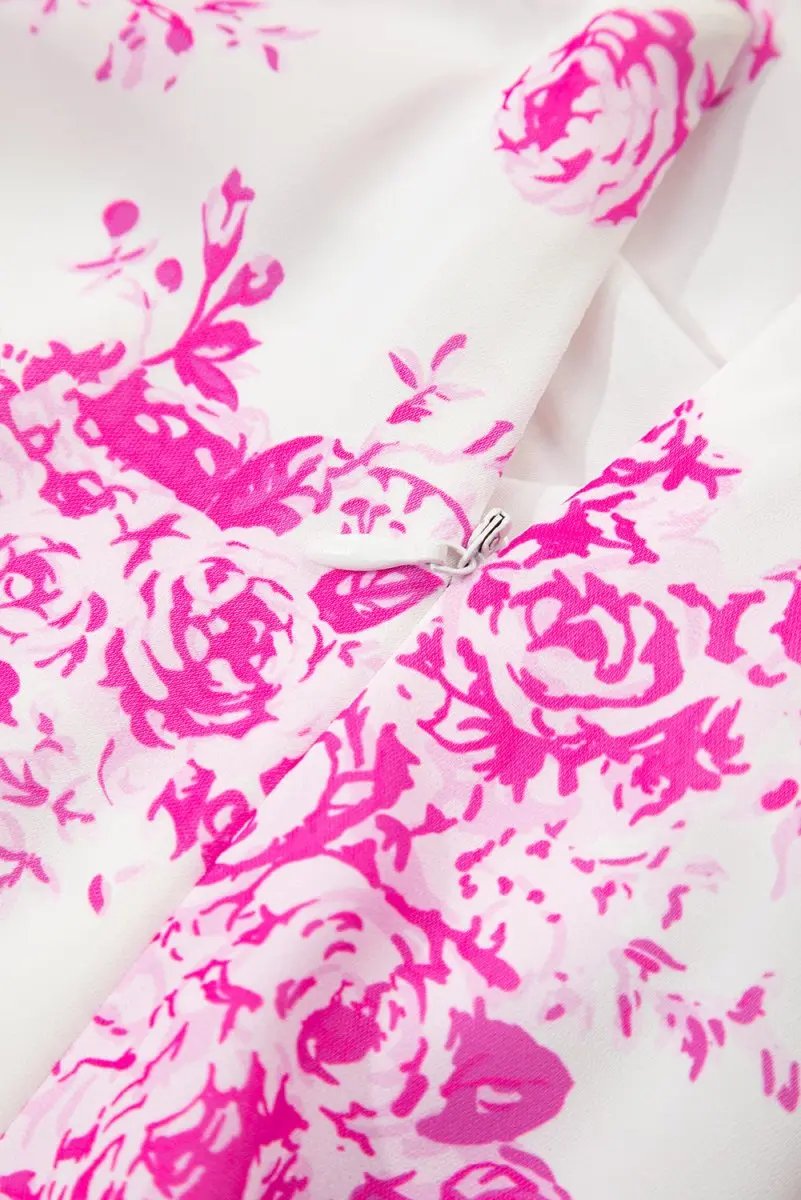 Rose Boho Floral High Waist Ruffle Split Maxi Skirt for Women - Love Salve